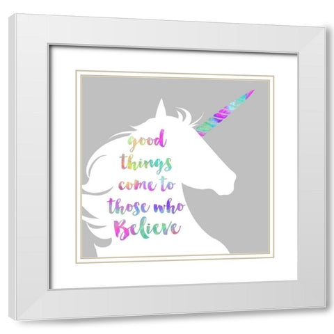 Good Things White Modern Wood Framed Art Print with Double Matting by Dos Santos, Bella
