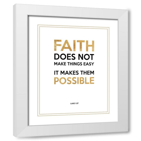 FAITH White Modern Wood Framed Art Print with Double Matting by Dos Santos, Bella