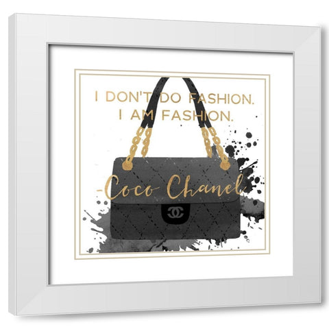 I AM FASHION White Modern Wood Framed Art Print with Double Matting by Dos Santos, Bella