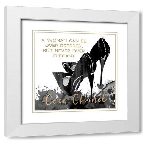 Never Over Elegant White Modern Wood Framed Art Print with Double Matting by Dos Santos, Bella