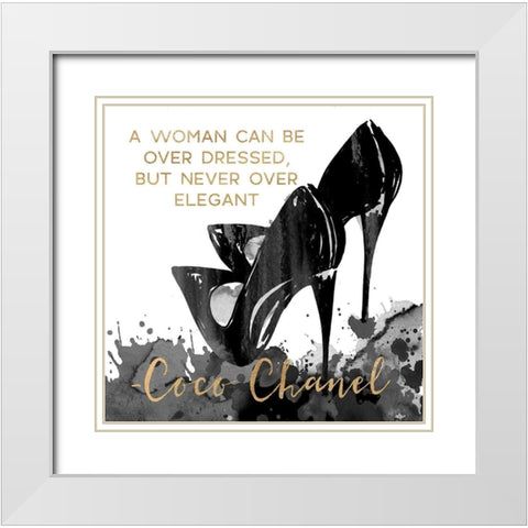 Never Over Elegant White Modern Wood Framed Art Print with Double Matting by Dos Santos, Bella