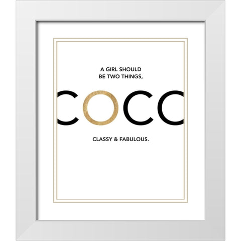 Coco, Classy and Fab White Modern Wood Framed Art Print with Double Matting by Dos Santos, Bella
