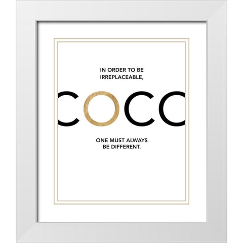 Coco - Irreplaceable White Modern Wood Framed Art Print with Double Matting by Dos Santos, Bella