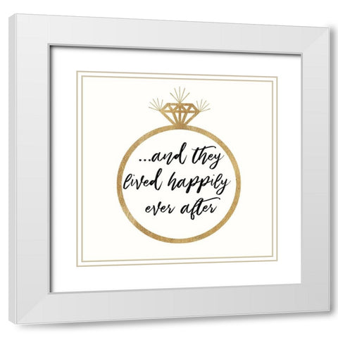 Happily Ever After White Modern Wood Framed Art Print with Double Matting by Dos Santos, Bella
