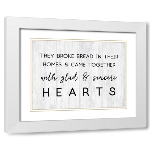 Glad and Sincere Hearts White Modern Wood Framed Art Print with Double Matting by Dos Santos, Bella