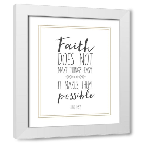 Faith White Modern Wood Framed Art Print with Double Matting by Dos Santos, Bella