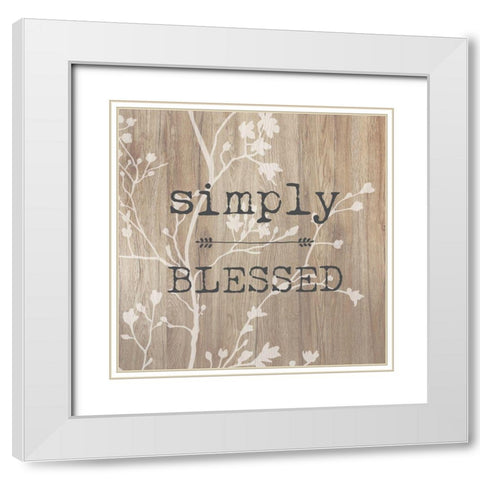 Simple Blessed White Modern Wood Framed Art Print with Double Matting by Dos Santos, Bella