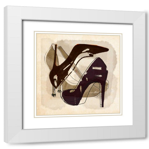 Pop Soles White Modern Wood Framed Art Print with Double Matting by York, Katie