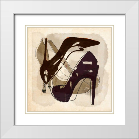 Pop Soles White Modern Wood Framed Art Print with Double Matting by York, Katie