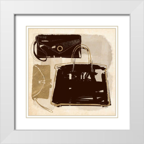 Mod Bags White Modern Wood Framed Art Print with Double Matting by York, Katie