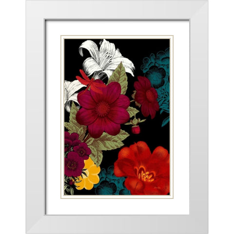 Vibrant Florals Black 2 White Modern Wood Framed Art Print with Double Matting by Ross, Devon