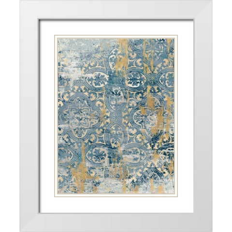 Moroccan Faded Global White Modern Wood Framed Art Print with Double Matting by Ross, Devon