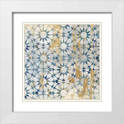 Medina Tile 2 White Modern Wood Framed Art Print with Double Matting by Ross, Devon