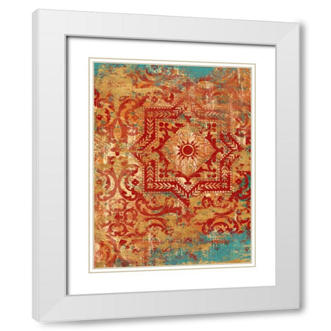 Marrakech Faded Global White Modern Wood Framed Art Print with Double Matting by Ross, Devon