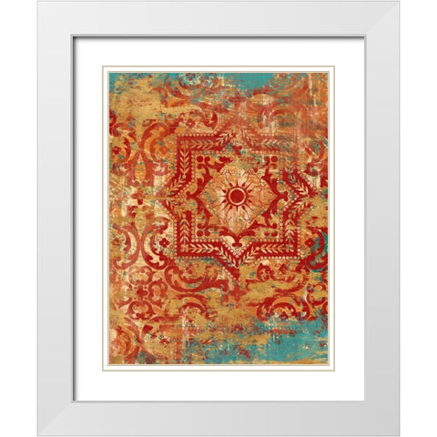 Marrakech Faded Global White Modern Wood Framed Art Print with Double Matting by Ross, Devon