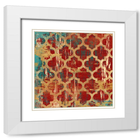 Kasbah Tile 1 White Modern Wood Framed Art Print with Double Matting by Ross, Devon