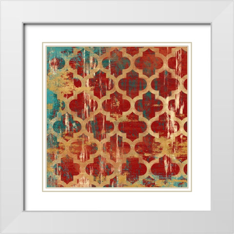 Kasbah Tile 1 White Modern Wood Framed Art Print with Double Matting by Ross, Devon