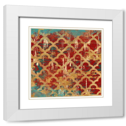 Kasbah Tile 2 White Modern Wood Framed Art Print with Double Matting by Ross, Devon