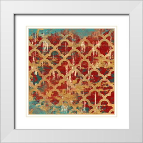 Kasbah Tile 2 White Modern Wood Framed Art Print with Double Matting by Ross, Devon