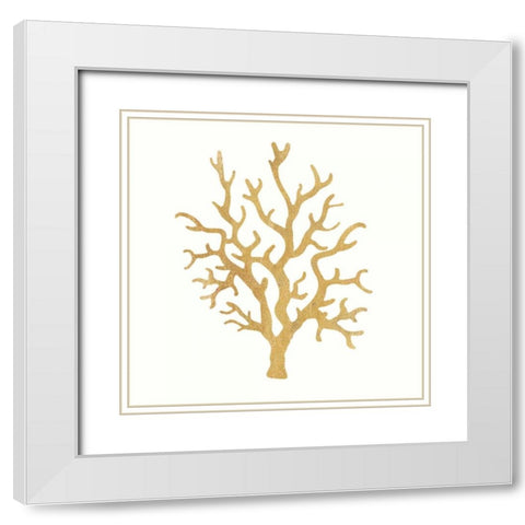 24 Karat Coral White Modern Wood Framed Art Print with Double Matting by Ross, Devon