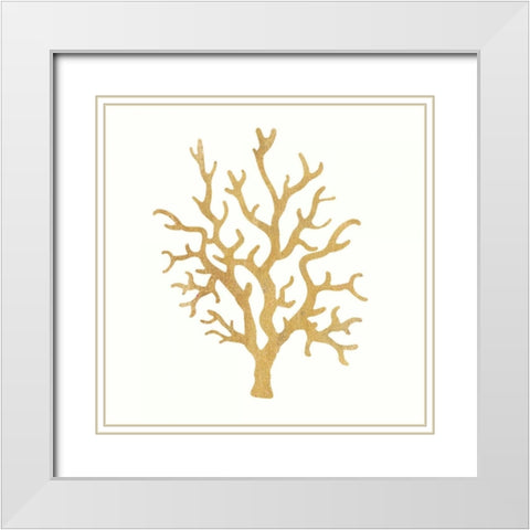 24 Karat Coral White Modern Wood Framed Art Print with Double Matting by Ross, Devon