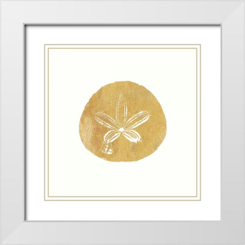 24 Karat Sand Dollar White Modern Wood Framed Art Print with Double Matting by Ross, Devon