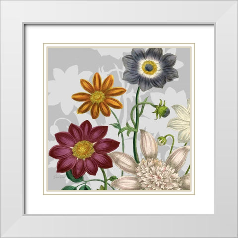 Victorian Garden 1 White Modern Wood Framed Art Print with Double Matting by Ross, Devon