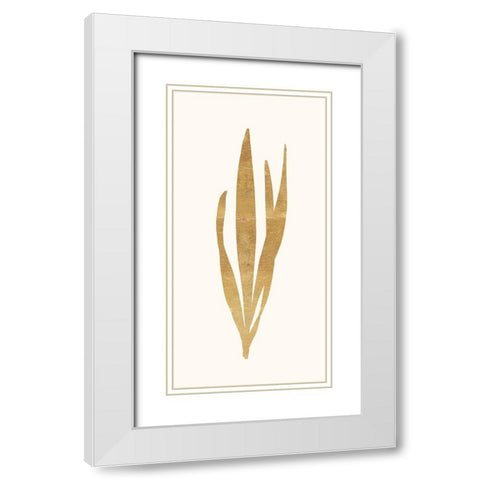 Gold Botanical 1 White Modern Wood Framed Art Print with Double Matting by Ross, Devon