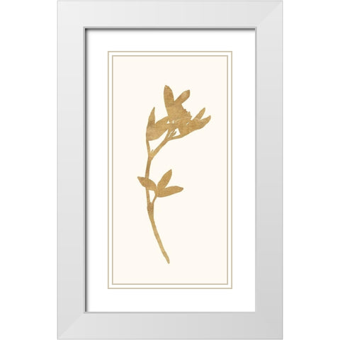Gold Botanical 2 White Modern Wood Framed Art Print with Double Matting by Ross, Devon