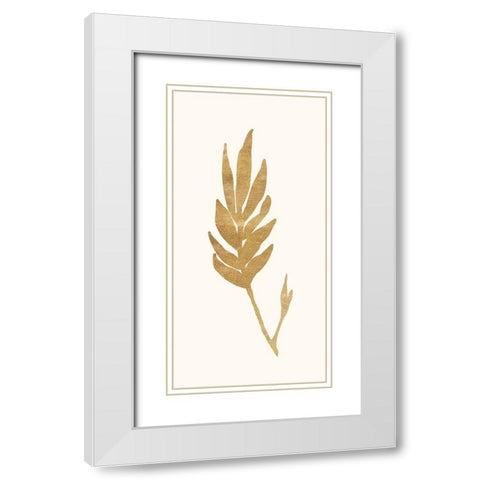 Gold Botanical 3 White Modern Wood Framed Art Print with Double Matting by Ross, Devon