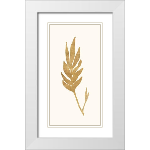 Gold Botanical 3 White Modern Wood Framed Art Print with Double Matting by Ross, Devon