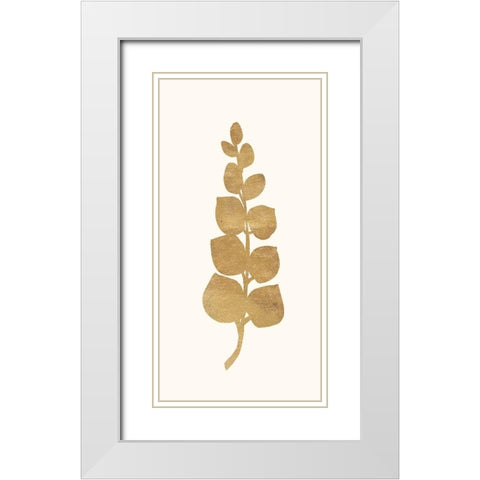 Gold Botanical 4 White Modern Wood Framed Art Print with Double Matting by Ross, Devon