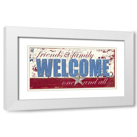 Patriotic Welcome White Modern Wood Framed Art Print with Double Matting by Appleman, Sam