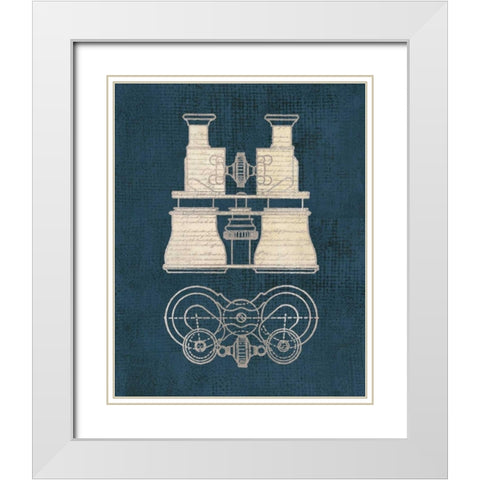 Antique Binoculars White Modern Wood Framed Art Print with Double Matting by Appleman, Sam