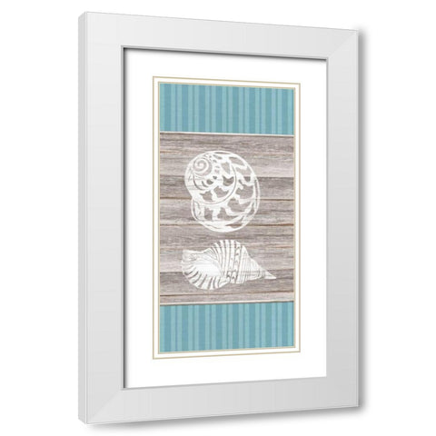 Blue Coastal Panel 1 White Modern Wood Framed Art Print with Double Matting by Appleman, Sam