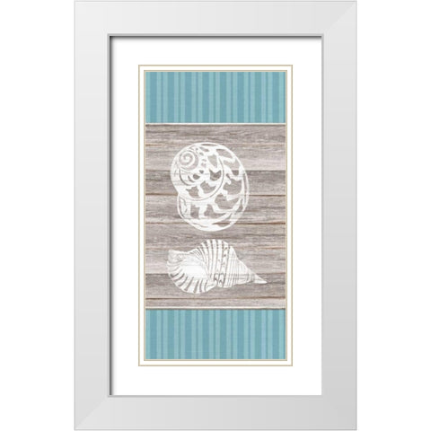 Blue Coastal Panel 1 White Modern Wood Framed Art Print with Double Matting by Appleman, Sam