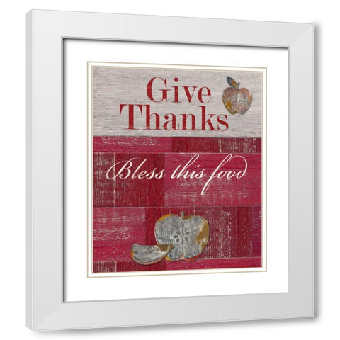 Give Thanks White Modern Wood Framed Art Print with Double Matting by Appleman, Sam