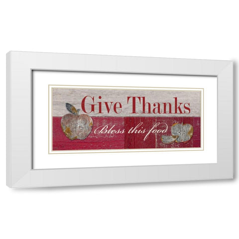 Give Thanks White Modern Wood Framed Art Print with Double Matting by Appleman, Sam