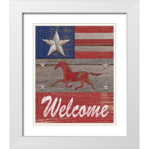 Rustic Welcome White Modern Wood Framed Art Print with Double Matting by Appleman, Sam