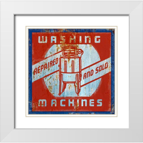 Washing Machines White Modern Wood Framed Art Print with Double Matting by Appleman, Sam