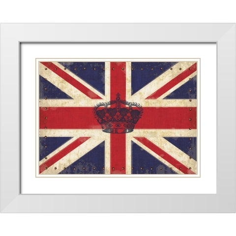 Royal Union Jack White Modern Wood Framed Art Print with Double Matting by Appleman, Sam