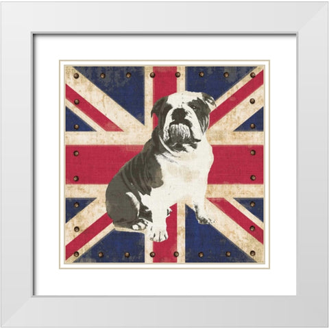 British Bulldog White Modern Wood Framed Art Print with Double Matting by Appleman, Sam