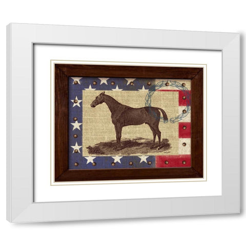 American Equestrian White Modern Wood Framed Art Print with Double Matting by Appleman, Sam