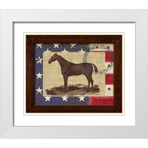 American Equestrian White Modern Wood Framed Art Print with Double Matting by Appleman, Sam