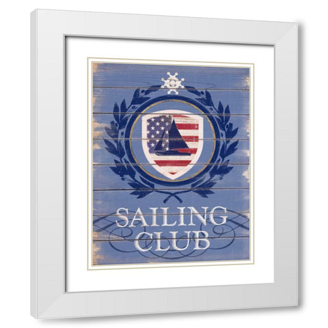 American Sailing  White Modern Wood Framed Art Print with Double Matting by Appleman, Sam