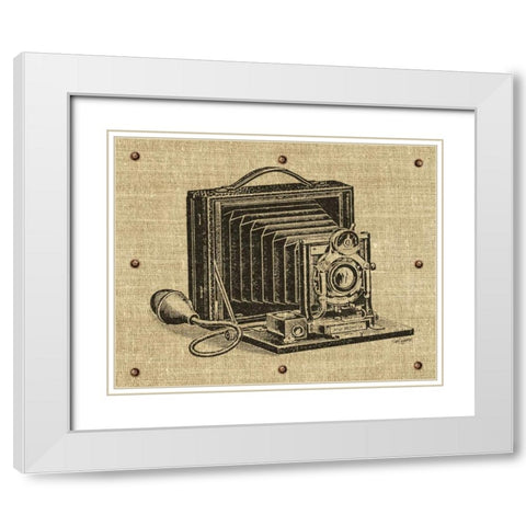 Vintage Camera White Modern Wood Framed Art Print with Double Matting by Appleman, Sam