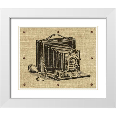Vintage Camera White Modern Wood Framed Art Print with Double Matting by Appleman, Sam