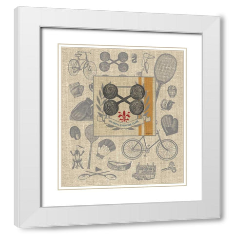 Olympic Exercise Club Detail White Modern Wood Framed Art Print with Double Matting by Appleman, Sam