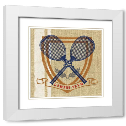 Campus Tennis Team White Modern Wood Framed Art Print with Double Matting by Appleman, Sam