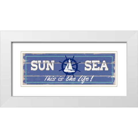 Sun and Sea White Modern Wood Framed Art Print with Double Matting by Appleman, Sam